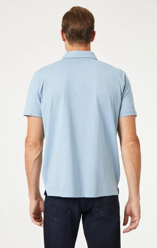 Men Basic Polo Shirt In Faded Denim Mavi Jeans TShirts Men Basic Polo Shirt In Faded Denim Mavi Jeans TShirts