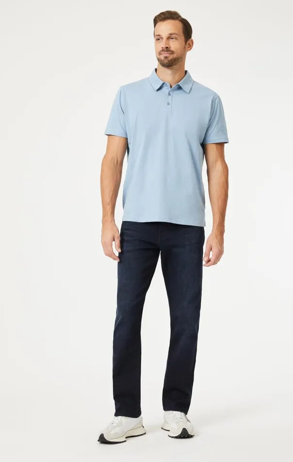 Men Basic Polo Shirt In Faded Denim Mavi Jeans TShirts Men Basic Polo Shirt In Faded Denim Mavi Jeans TShirts