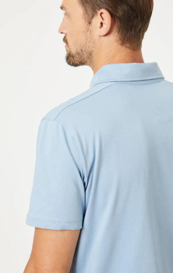 Men Basic Polo Shirt In Faded Denim Mavi Jeans TShirts Men Basic Polo Shirt In Faded Denim Mavi Jeans TShirts