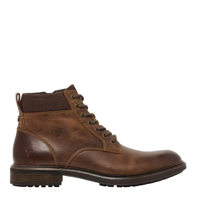 Men Beau Dark Brown Leather Boots Windsor Smith Boots