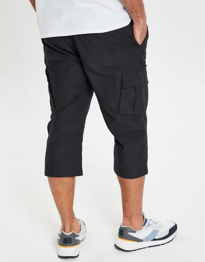 Men Black 34 Length Cargo Pants Black Threadbare Trousers and Cargos
