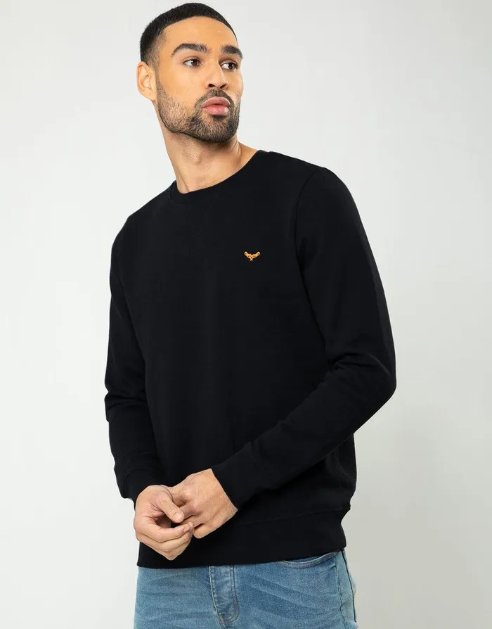 Men Black and Grey Crew Neck Sweatshirts 2 Pack Black and Grey Marl Threadbare Sweatshirts Men Black and Grey Crew Neck Sweatshirts 2 Pack Black and Grey Marl Threadbare Sweatshirts