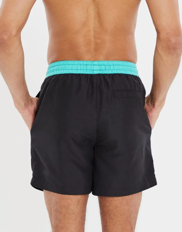 Men Black Contrast Swim Shorts Black Threadbare Swimwear Men Black Contrast Swim Shorts Black Threadbare Swimwear