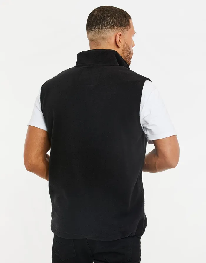 Men Black Fitness Fleece Gilet Black Threadbare Gilets Men Black Fitness Fleece Gilet Black Threadbare Gilets
