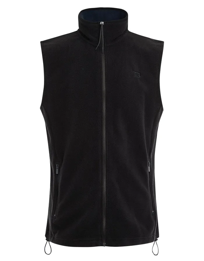 Men Black Fitness Fleece Gilet Black Threadbare Gilets Men Black Fitness Fleece Gilet Black Threadbare Gilets