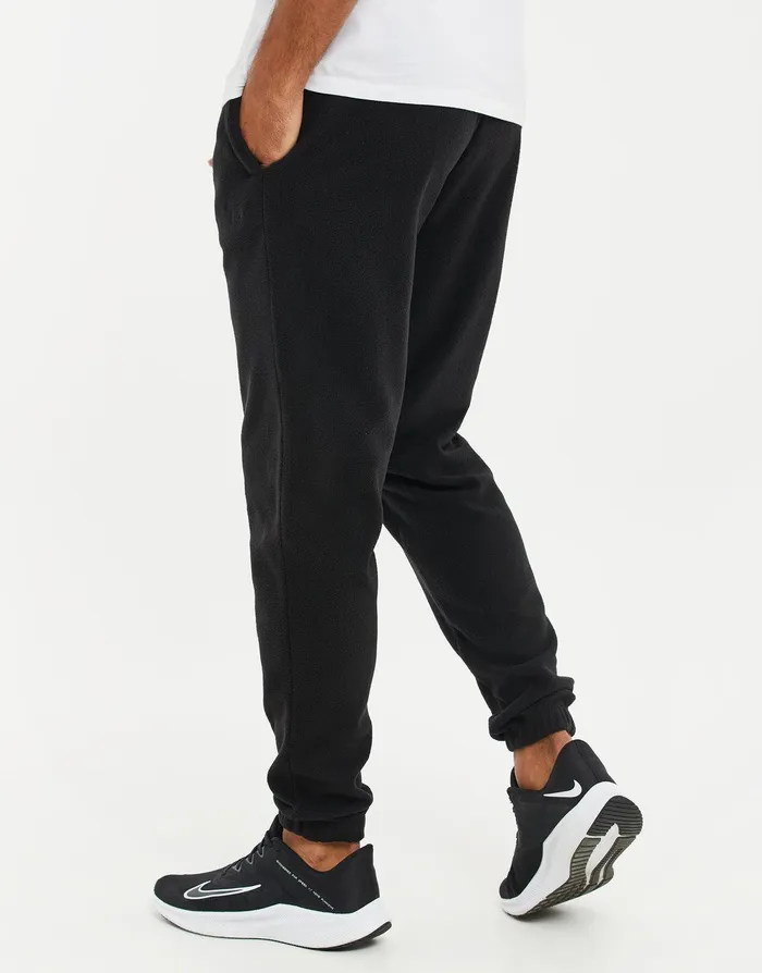 Men Black Fitness Fleece Joggers Black Threadbare Joggers