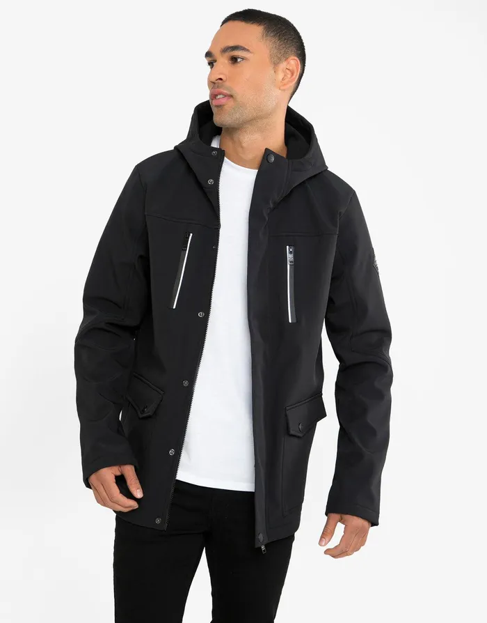 Men Black Fleece Lined Coat Black Threadbare Jacket and Coats