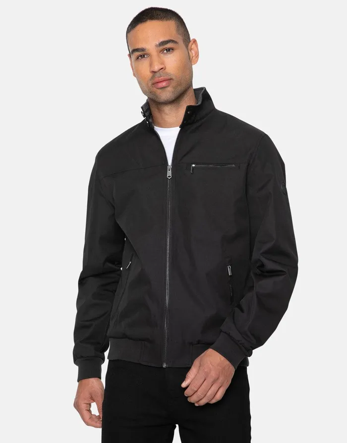 Men Black Harrington Jacket Black Threadbare Jacket and Coats