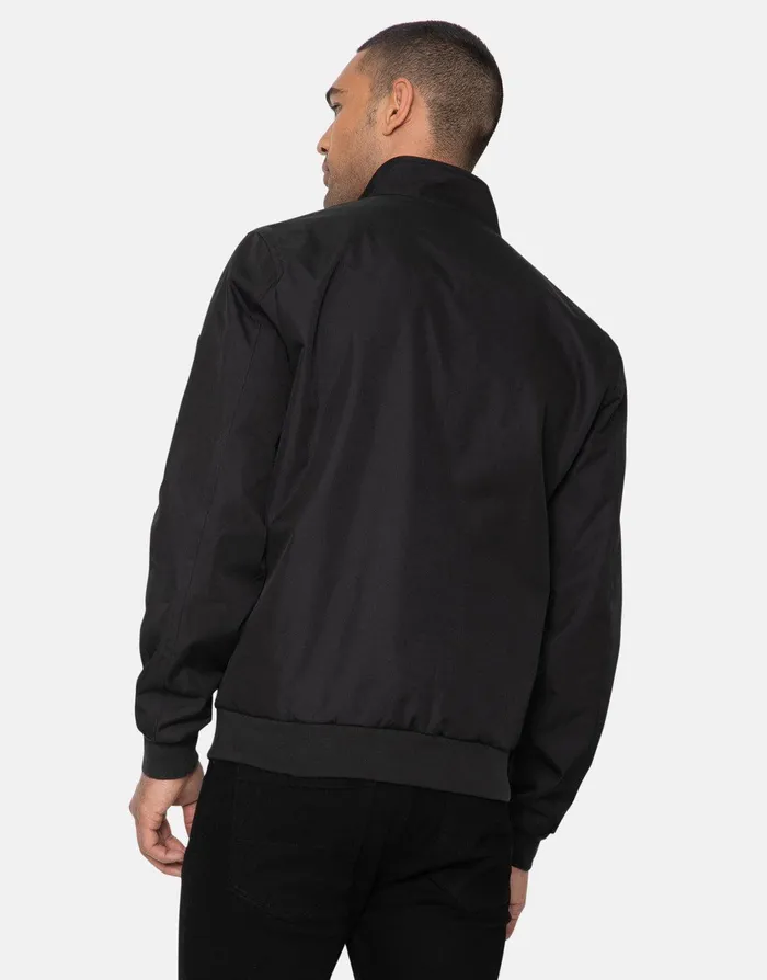 Men Black Harrington Jacket Black Threadbare Jacket and Coats
