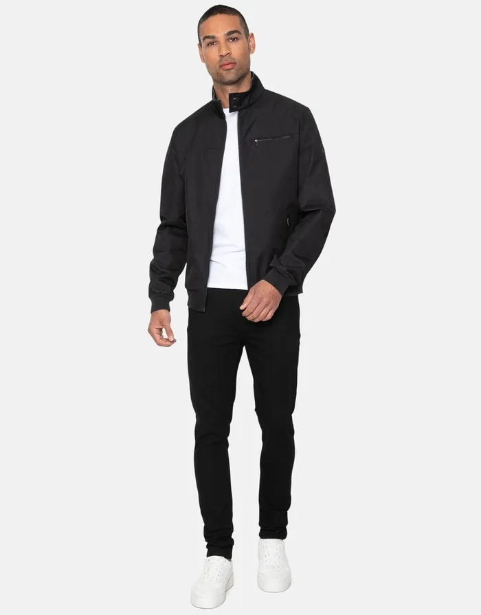 Men Black Harrington Jacket Black Threadbare Jacket and Coats