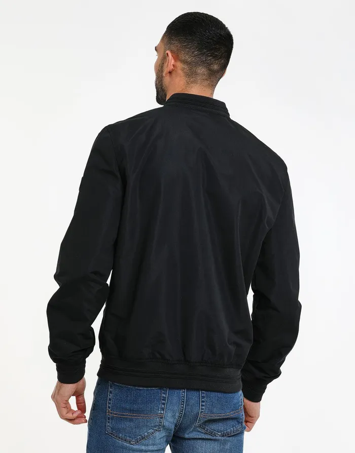 Men Black Lightweight Bomber Jacket Black Threadbare Jacket and Coats Men Black Lightweight Bomber Jacket Black Threadbare Jacket and Coats