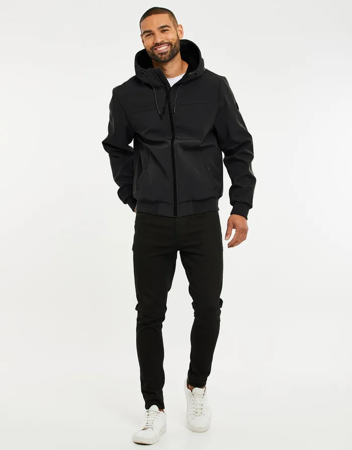 Men Black Lightweight Hooded Jacket Black Threadbare Jacket and Coats Men Black Lightweight Hooded Jacket Black Threadbare Jacket and Coats