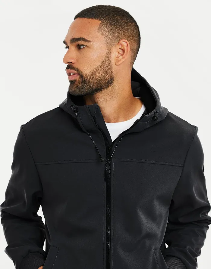 Men Black Lightweight Hooded Jacket Black Threadbare Jacket and Coats Men Black Lightweight Hooded Jacket Black Threadbare Jacket and Coats