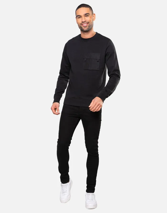 Men Black Military Style Sweatshirt Black Threadbare Sweatshirts Men Black Military Style Sweatshirt Black Threadbare Sweatshirts