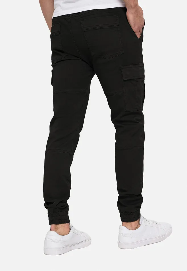 Men Black Slim Fit Cargo Trousers Black Threadbare Trousers and Cargos Men Black Slim Fit Cargo Trousers Black Threadbare Trousers and Cargos