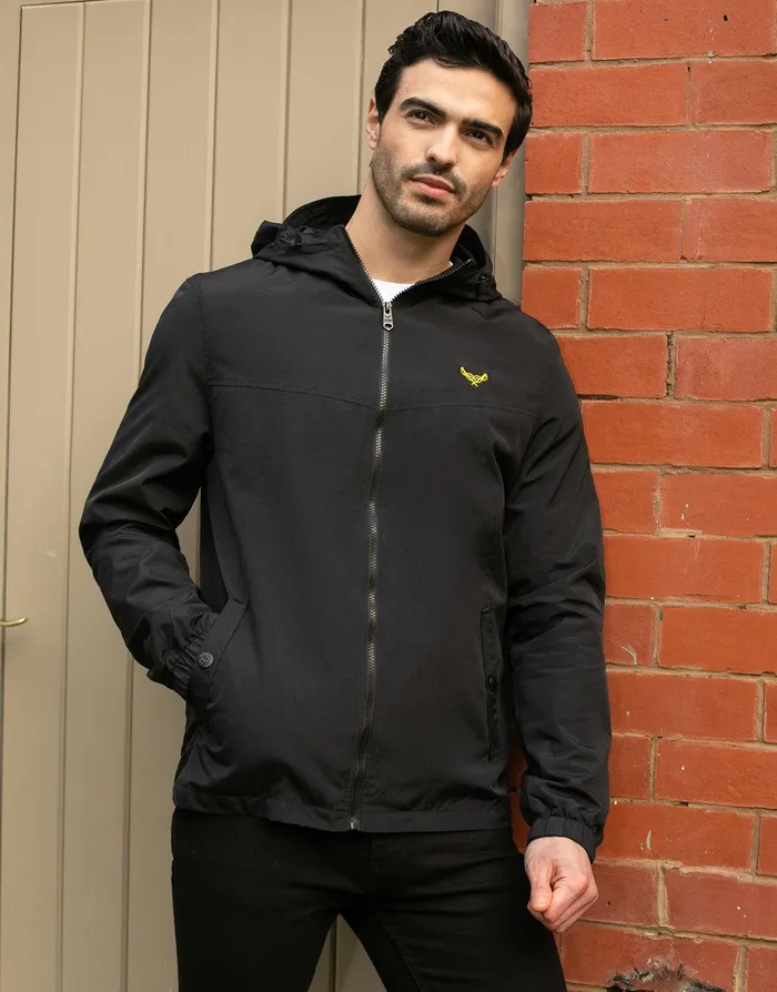 Men Black Soft Shell Jacket Black Threadbare Jacket and Coats