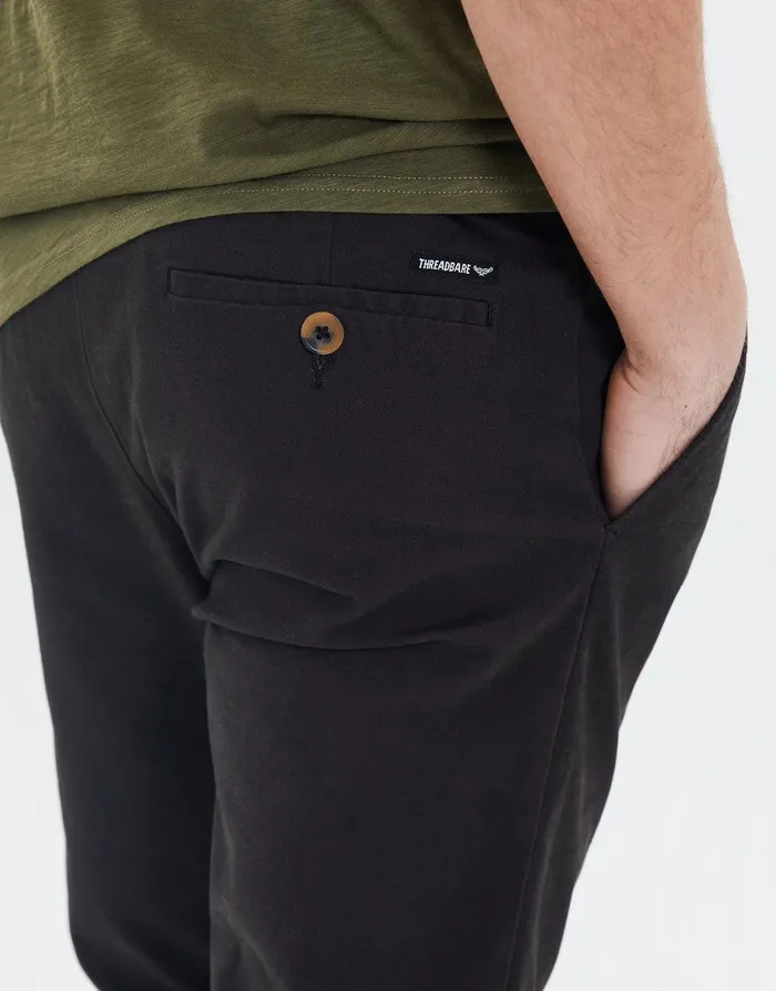Men Black Stretch Chino Trousers Black Threadbare Trousers and Cargos Men Black Stretch Chino Trousers Black Threadbare Trousers and Cargos