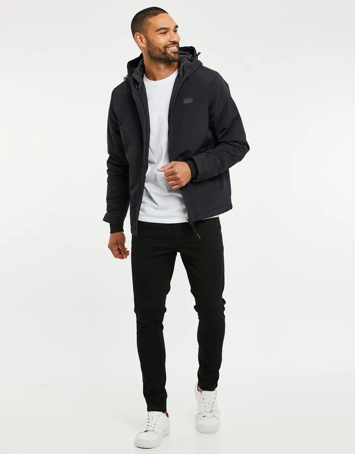 Men Black ZipThrough Jacket Black Threadbare Jacket and Coats Men Black ZipThrough Jacket Black Threadbare Jacket and Coats