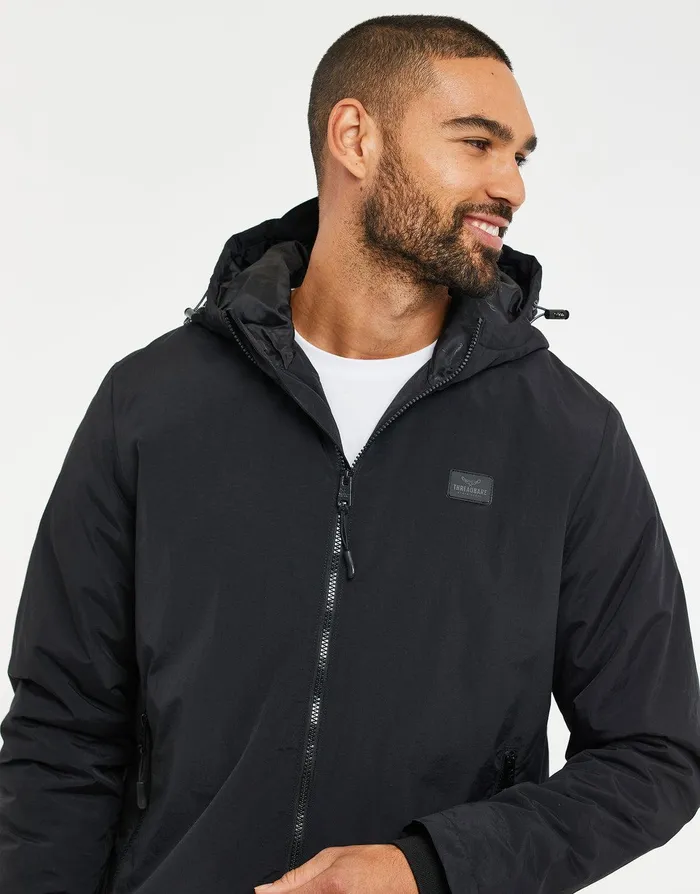 Men Black ZipThrough Jacket Black Threadbare Jacket and Coats Men Black ZipThrough Jacket Black Threadbare Jacket and Coats
