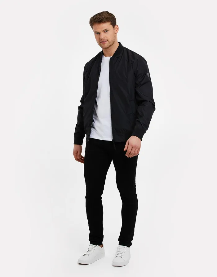 Men Black Zip Up Bomber Jacket Black Threadbare Jacket and Coats Men Black Zip Up Bomber Jacket Black Threadbare Jacket and Coats