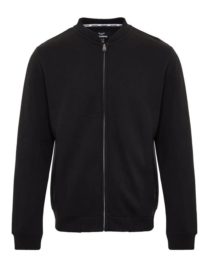 Men Black Zip Up Fleece Varsity Jacket Black Threadbare Jacket and Coats Men Black Zip Up Fleece Varsity Jacket Black Threadbare Jacket and Coats