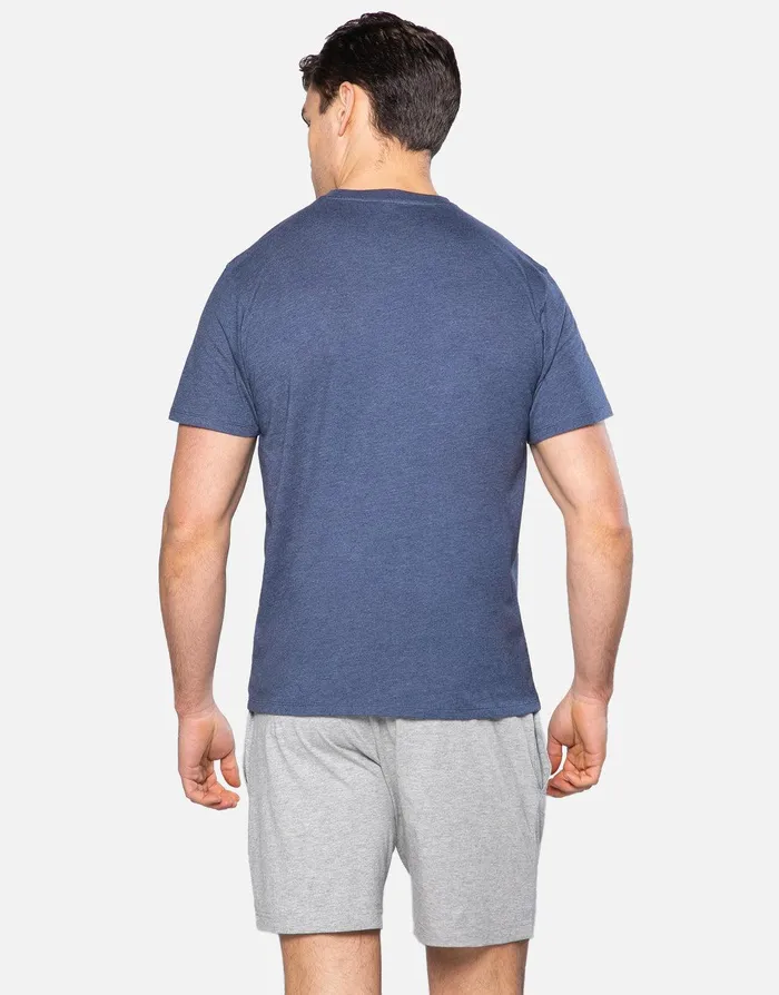 Men Blue and Grey Pyjama Short and TShirt 2Piece Set Navy Threadbare Pyjamas Men Blue and Grey Pyjama Short and TShirt 2Piece Set Navy Threadbare Pyjamas