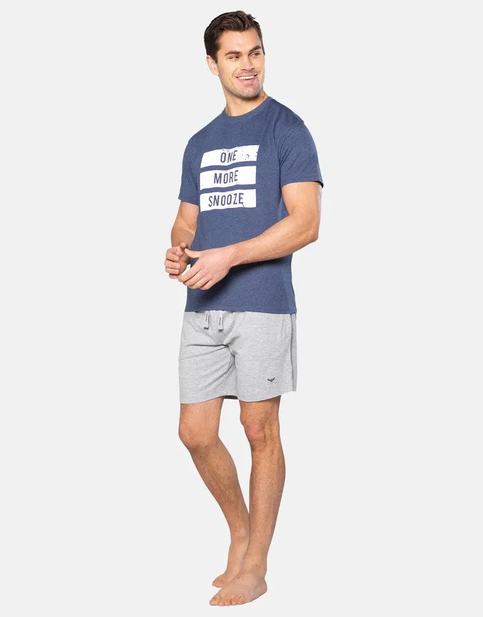 Men Blue and Grey Pyjama Short and TShirt 2Piece Set Navy Threadbare Pyjamas Men Blue and Grey Pyjama Short and TShirt 2Piece Set Navy Threadbare Pyjamas