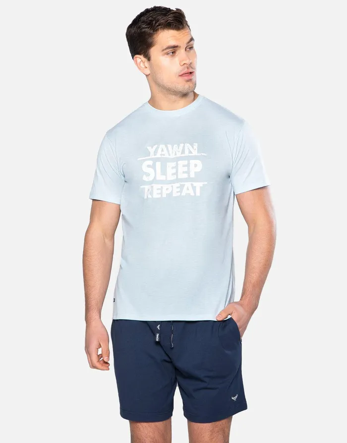 Men Blue Cotton Pyjamas 2Piece Set Blue Threadbare Pyjamas