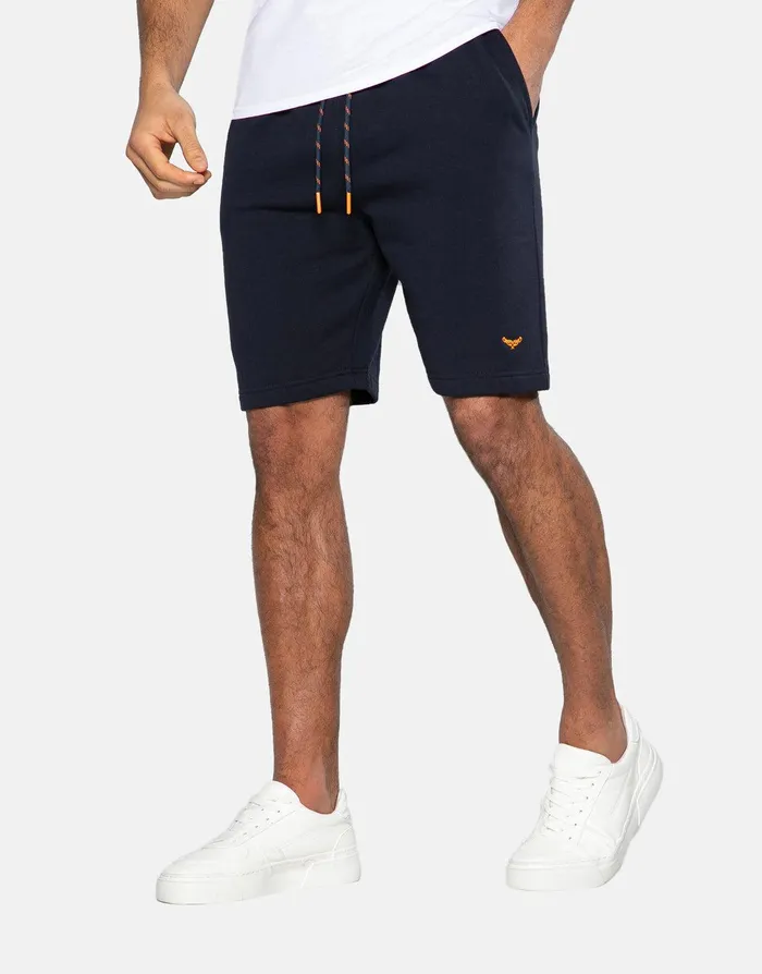 Men Blue Fleece Shorts 2 Pack NavyDenim Marl Threadbare Shorts