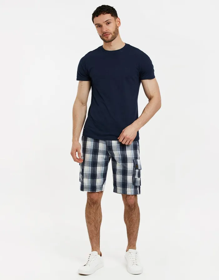 Men Blue Palma Check Cargo Shorts Palma Check Threadbare Shorts Men Blue Palma Check Cargo Shorts Palma Check Threadbare Shorts
