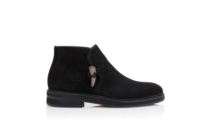 Men Boots Manolo Blahnik BOSTON Black Suede Desert Boots Men Boots Manolo Blahnik BOSTON Black Suede Desert Boots