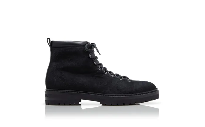 Men Boots Manolo Blahnik CALAURIO Black Calf Hair Lace Up Boots Men Boots Manolo Blahnik CALAURIO Black Calf Hair Lace Up Boots