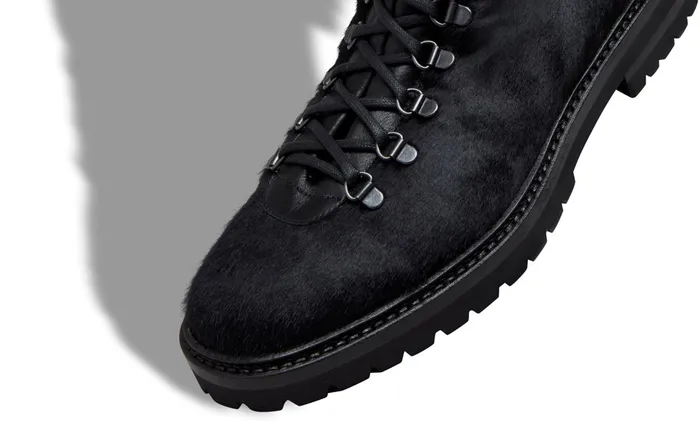 Men Boots Manolo Blahnik CALAURIO Black Calf Hair Lace Up Boots Men Boots Manolo Blahnik CALAURIO Black Calf Hair Lace Up Boots