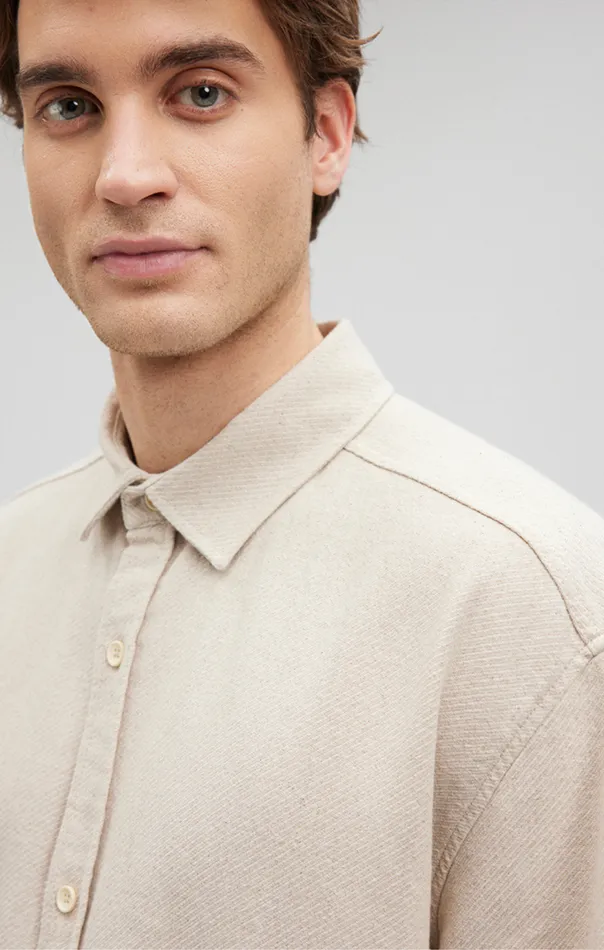 Men Boxy ButtonUp Shirt In Oyster Gray Mavi Jeans Shirts