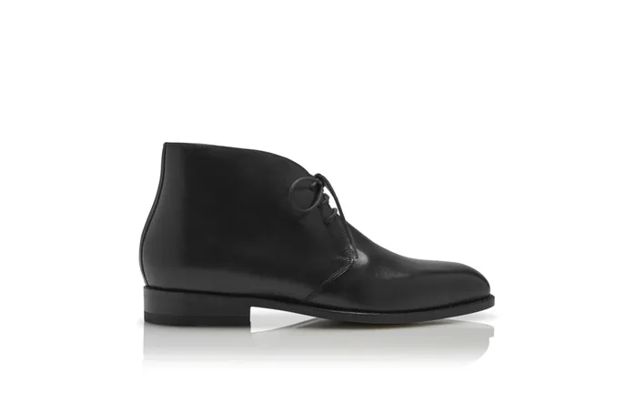 Men Business Manolo Blahnik WARWICK Black Calf Leather Desert Boots Men Business Manolo Blahnik WARWICK Black Calf Leather Desert Boots