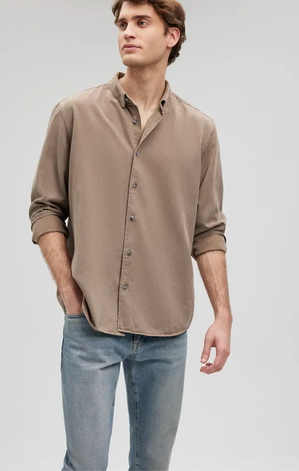 Men Button UpLong Sleeve Shirt In Pure Cashmere Mavi Jeans Shirts