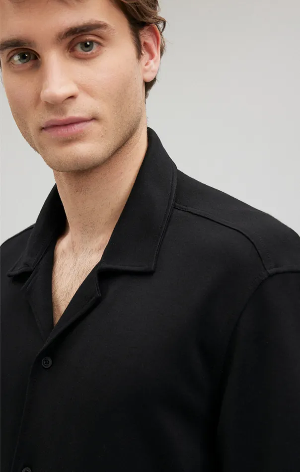 Men ButtonUp Short Sleeve Shirt In Black Mavi Jeans Shirts