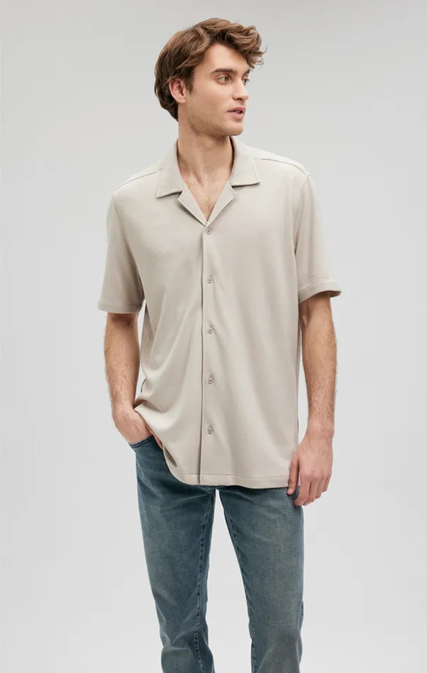 Men ButtonUp Short Sleeve Shirt In Moonstruck Mavi Jeans Shirts