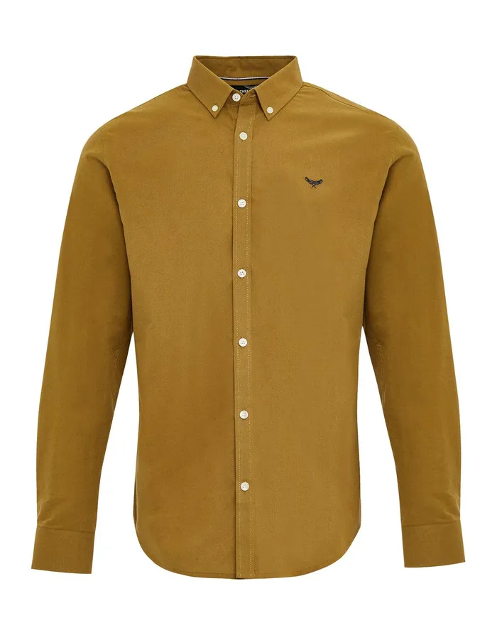 Men Camel Cotton Long Sleeve Shirt Camel Threadbare Shirts Men Camel Cotton Long Sleeve Shirt Camel Threadbare Shirts