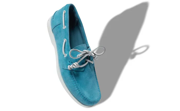 Men Casual Manolo Blahnik SIDMOUTH Blue Suede Boat Shoes Men Casual Manolo Blahnik SIDMOUTH Blue Suede Boat Shoes