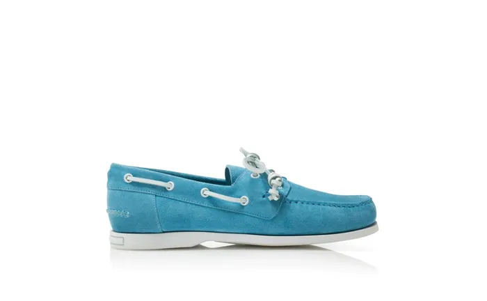 Men Casual Manolo Blahnik SIDMOUTH Blue Suede Boat Shoes Men Casual Manolo Blahnik SIDMOUTH Blue Suede Boat Shoes