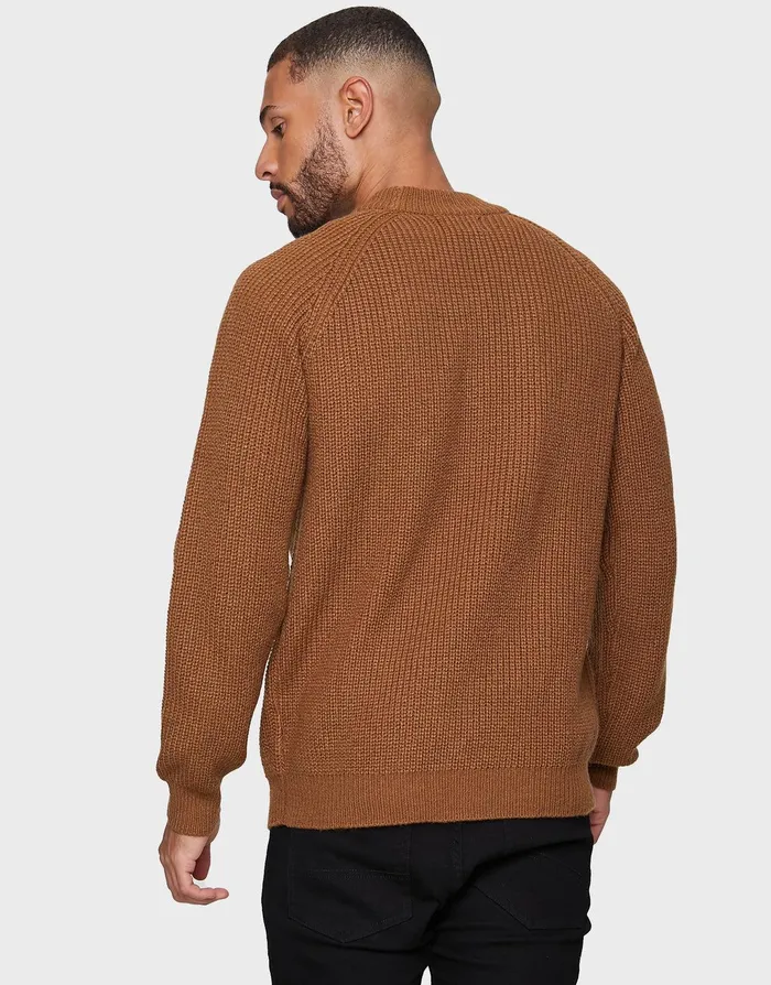 Men Catechu Wood Textured Jumper Catechu Wood Threadbare Knitwear Men Catechu Wood Textured Jumper Catechu Wood Threadbare Knitwear