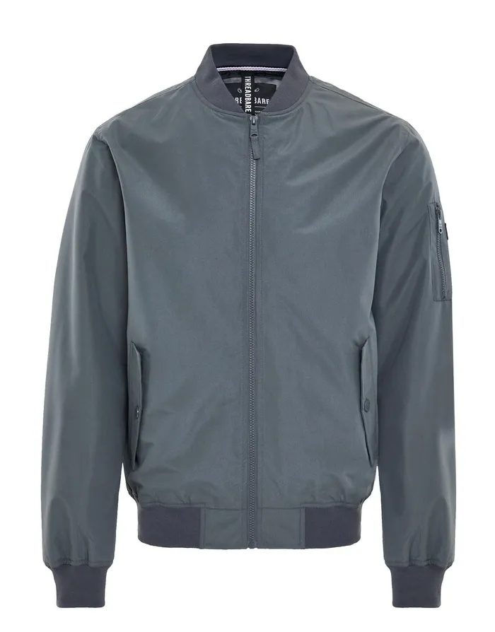 Men Charcoal Bomber Jacket Charcoal Threadbare Jacket and Coats