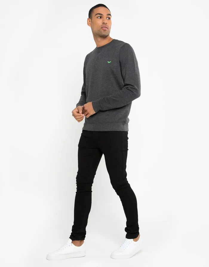 Men Charcoal Marl Crew Neck Sweatshirt Charcoal Marl Threadbare Sweatshirts Men Charcoal Marl Crew Neck Sweatshirt Charcoal Marl Threadbare Sweatshirts