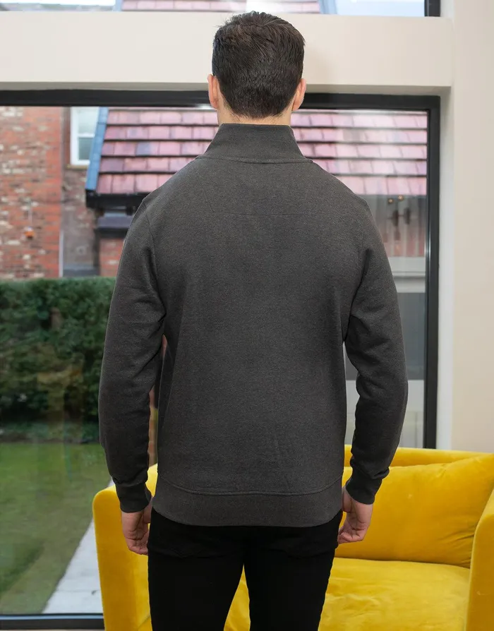 Men Charcoal Marl ZipUp Fleece Jumper Charcoal Marl Threadbare Sweatshirts Men Charcoal Marl ZipUp Fleece Jumper Charcoal Marl Threadbare Sweatshirts