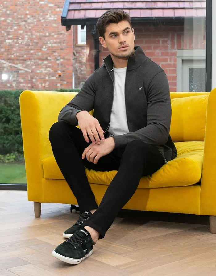 Men Charcoal Marl ZipUp Fleece Jumper Charcoal Marl Threadbare Sweatshirts Men Charcoal Marl ZipUp Fleece Jumper Charcoal Marl Threadbare Sweatshirts