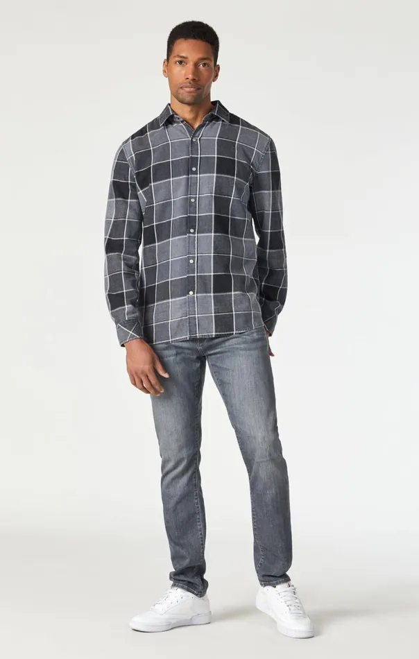 Men Check Shirt In Black Indigo Check Mavi Jeans TShirts Men Check Shirt In Black Indigo Check Mavi Jeans TShirts