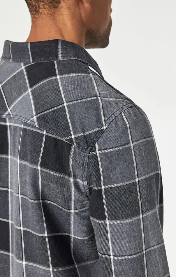 Men Check Shirt In Black Indigo Check Mavi Jeans TShirts Men Check Shirt In Black Indigo Check Mavi Jeans TShirts