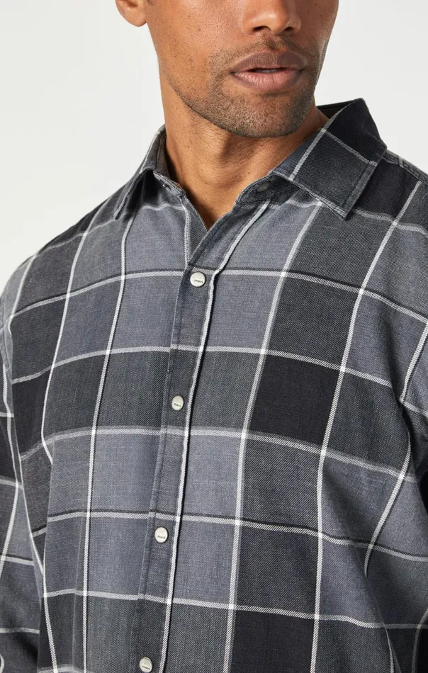 Men Check Shirt In Black Indigo Check Mavi Jeans TShirts Men Check Shirt In Black Indigo Check Mavi Jeans TShirts