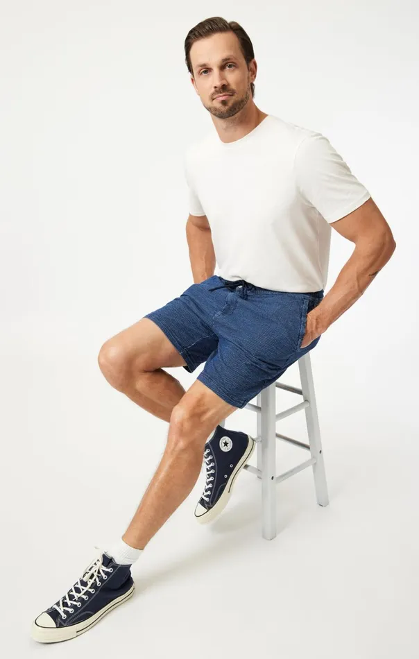 Men Clint Jogger Shorts In Dark Stripe Athletic Mavi Jeans Shorts
